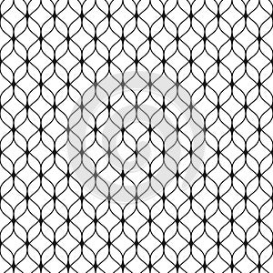 Mesh seamless pattern, thin wavy lines, delicate lattice