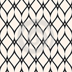 Mesh seamless pattern, thin wavy lines. Texture of lace, weaving