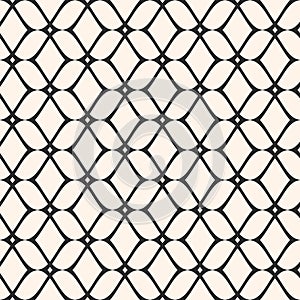 Mesh seamless pattern, thin wavy lines. Texture of lace, weaving, net, lattice.