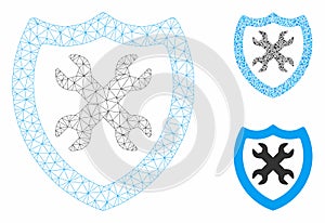 Security Configuration Vector Mesh Wire Frame Model and Triangle Mosaic Icon