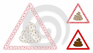 Shit Warning Vector Mesh 2D Model and Triangle Mosaic Icon