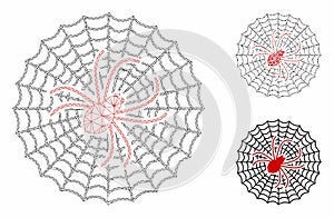 Spider Net Vector Mesh 2D Model and Triangle Mosaic Icon