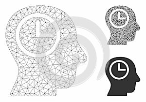 Time Manager Vector Mesh 2D Model and Triangle Mosaic Icon