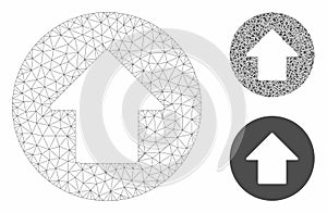Up Arrow Vector Mesh Carcass Model and Triangle Mosaic Icon