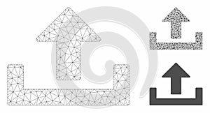 Upload Vector Mesh Carcass Model and Triangle Mosaic Icon