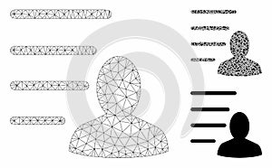 User List Vector Mesh Wire Frame Model and Triangle Mosaic Icon
