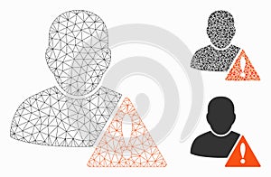 User Problem Vector Mesh Network Model and Triangle Mosaic Icon