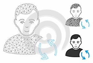 User Refresh Vector Mesh 2D Model and Triangle Mosaic Icon