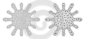 Bacteria Icon - Vector Polygonal Mesh