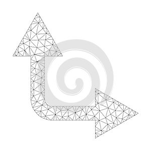 Mesh Vector Bifurcation Arrow Right Up Icon