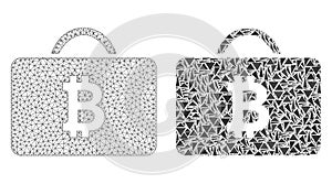 Polygonal Network Mesh Bitcoin Case and Mosaic Icon
