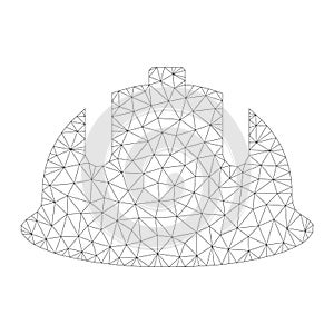 Mesh Vector Construction Helmet Icon