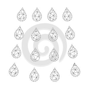 Mesh Vector Drops Icon