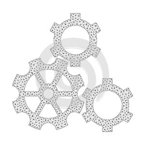 Mesh Vector Gears Icon