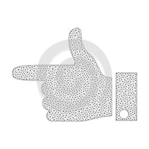 Mesh Vector Hand Pointer Left Icon