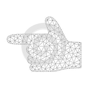 Mesh Vector Hand Pointer Left Icon
