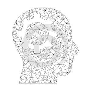 Mesh Vector Intellect Gear Icon