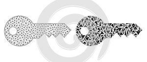 Polygonal 2D Mesh Key and Mosaic Icon