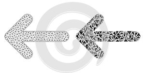 Polygonal 2D Mesh Left Arrow and Mosaic Icon