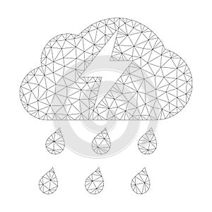 Mesh Vector Thunderstorm Icon