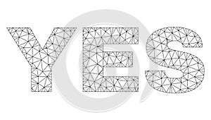 Polygonal Wire Frame YES Text Label