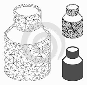 Vial Vector Mesh Network Model and Triangle Mosaic Icon