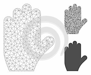 Voting Hand Vector Mesh Network Model and Triangle Mosaic Icon
