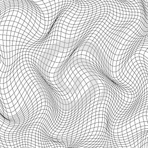 Mesh warp texture isolated on white background. Distort and deformation net. Vector illustration photo