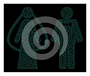 Mesh Weds Persons in Polygonal Wire Frame Vector Style photo