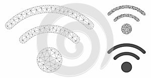 Wi-Fi Vector Mesh 2D Model and Triangle Mosaic Icon