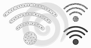 Wi-Fi Source Vector Mesh Wire Frame Model and Triangle Mosaic Icon