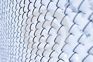 Mesh in winter on nature in park background