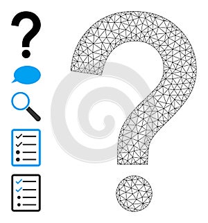 Mesh Wireframe Query Sign Icon