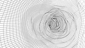 Mesh wormhole model representing fabric of space and time