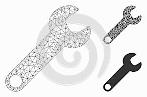 Wrench Vector Mesh 2D Model and Triangle Mosaic Icon