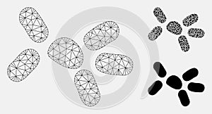 Yeast Vector Mesh 2D Model and Triangle Mosaic Icon
