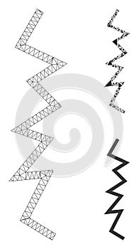 Zigzag Line Vector Mesh 2D Model and Triangle Mosaic Icon