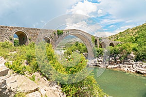 Mesi Bridge historic stone bridge in Albania