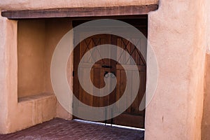 Mesilla Bosque pueblo style doorway close up photo