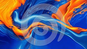 A mesmerising ink fusion of blazing blue and orange.