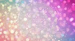 Magical gradient of glittering pastel light spheres