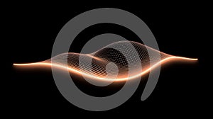 Digital Data Visualization Waveform Glowing Peach Lines Abstract Background