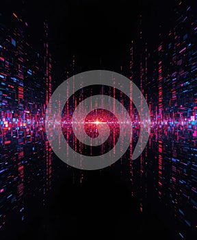 Futuristic Digital Data Stream Abstract Background