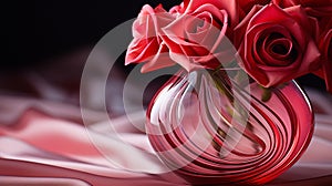 Ethereal Love: Vibrant Swirls of Red and Pink in an Abstract Composition photo