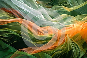 A mesmerizing abstract digital artwork featuring fluid, silk-like waves