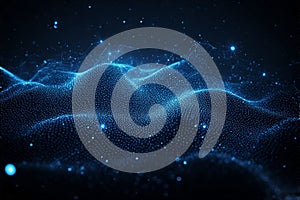 Abstract Blue Digital Network Wave