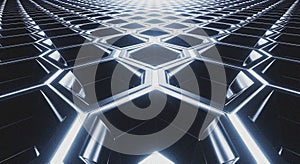 Abstract Hexagonal Grid - Futuristic Background