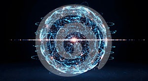 Digital Global Network Sphere with Light Beam