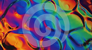 Abstract liquid texture with vibrant rainbow hues and organic shapes background for design white background