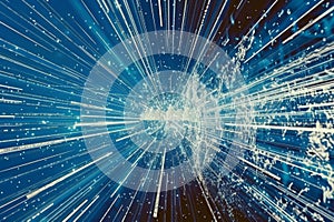 Mesmerizing abstract tech background with intricate hexagonal patterns and digital geometric lines